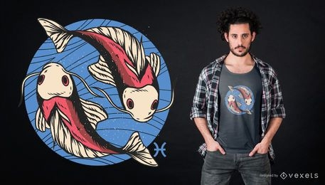Pisces Zodiac T-shirt Design 