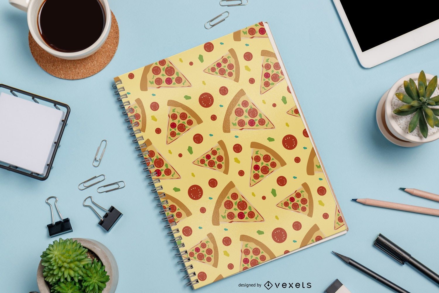 Seamless Pizza Pattern Design 