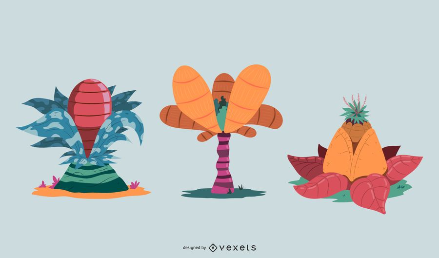 Fantasy Plants Vector Design Fantasy Plants Vector Design