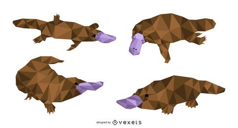 Schnabeltier Lowpoly Design Set