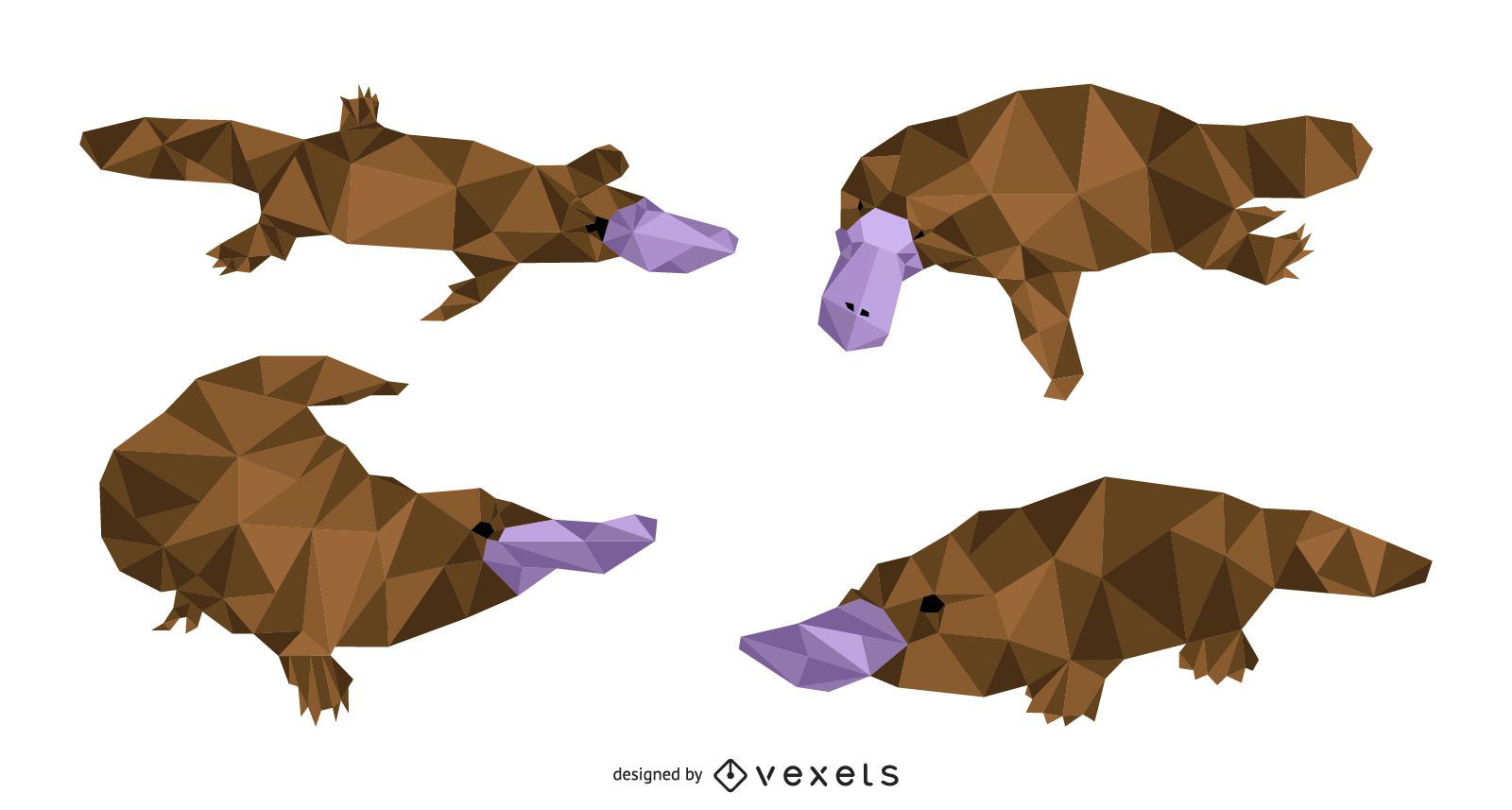 Conjunto de Design Platypus Lowpoly