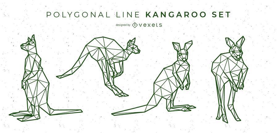 Polygonale Linie Känguru-Design Polygonale Linie Känguru-Design