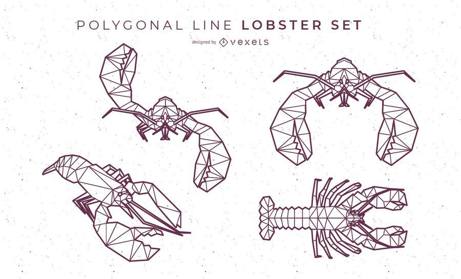 Polygonal Line Lobster Set Polygonal Line Lobster Set