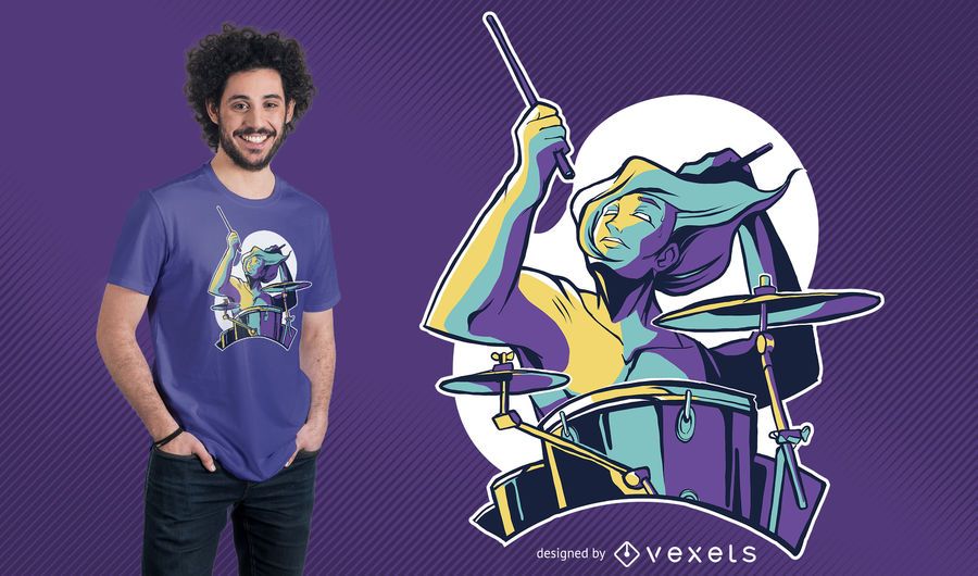 Diseño de la camiseta del baterista Diseño de la camiseta del baterista