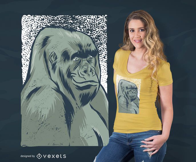 Diseño de camiseta de gorila sonriente Diseño de camiseta de gorila sonriente