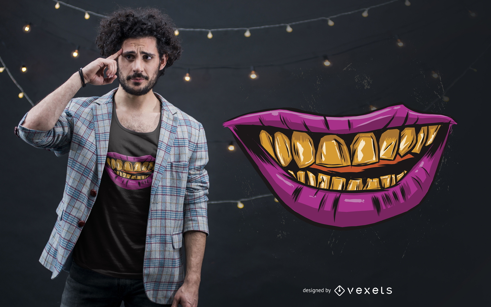 Diseño de camiseta Golden Smile