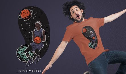 Outta Space Basketballer T-shirt Design Outta Space Basketballer T-shirt Design