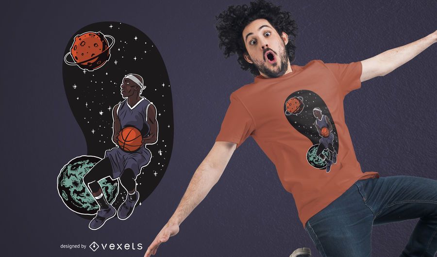 Outta Space Basketballer T-shirt Design Outta Space Basketballer T-shirt Design