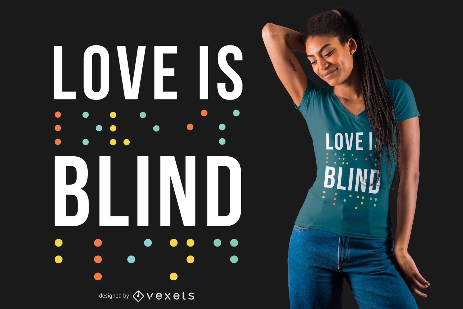 El amor es ciego diseño de camiseta.