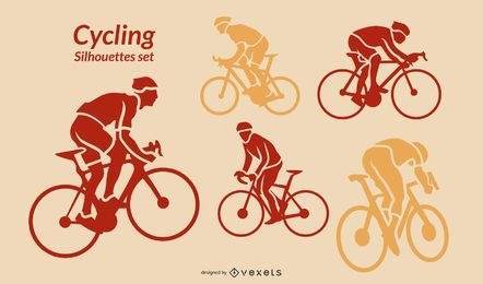 Cycling silhouettes set
