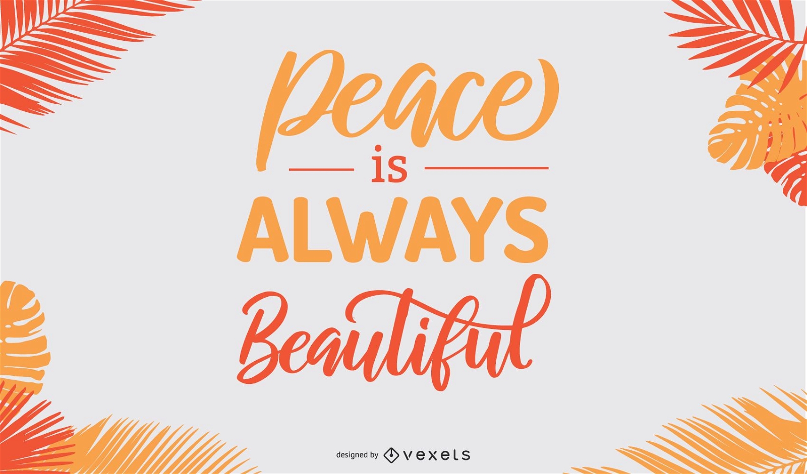 Peace is beautiful poster design
