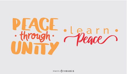 Peace day lettering set Peace day lettering set