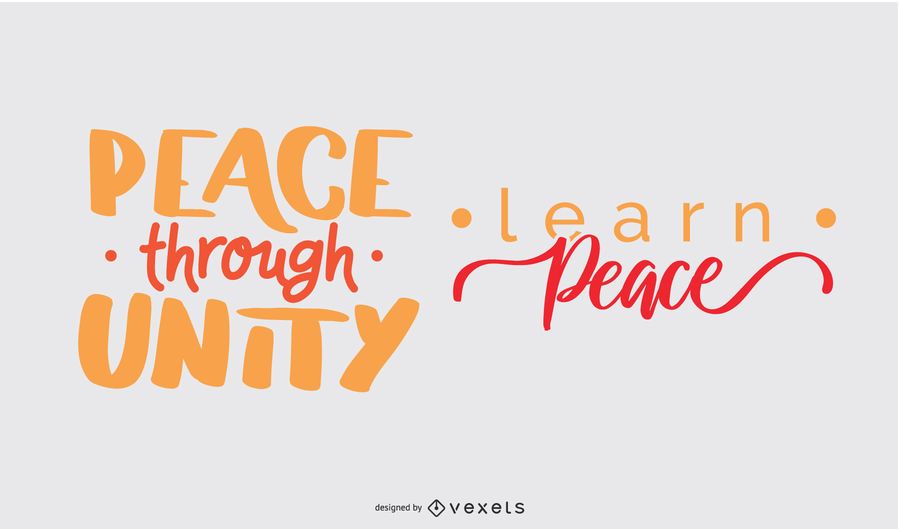 Peace day lettering set Peace day lettering set