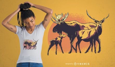 Design de camisetas da família Moose