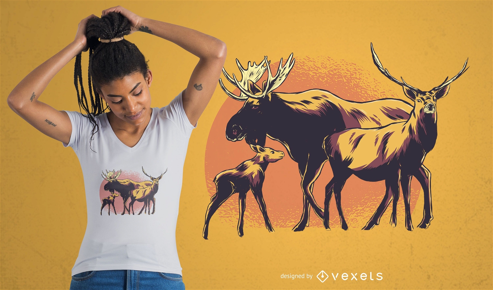 Moose Family T-shirt Design