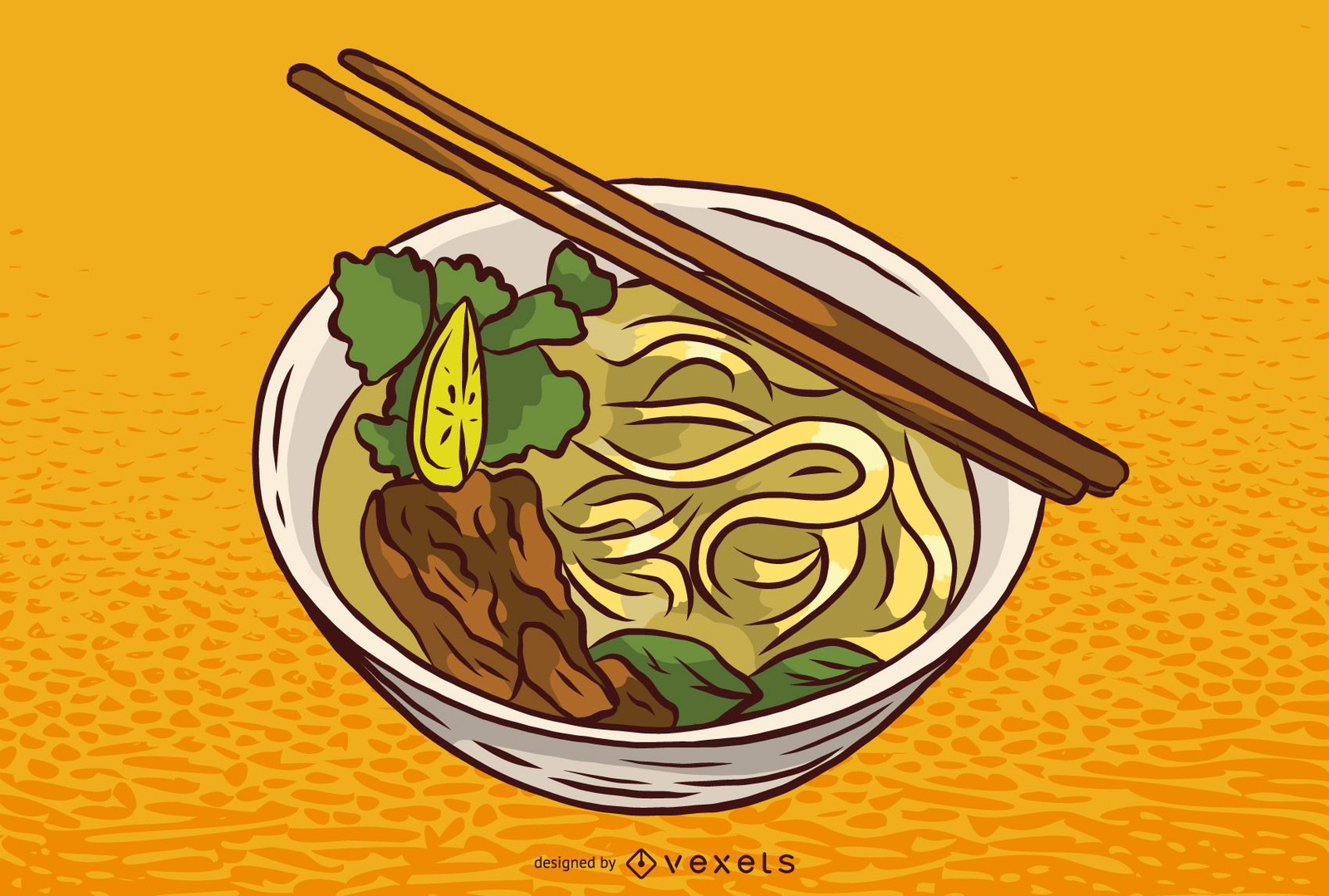 Ramen hand drawn illustration