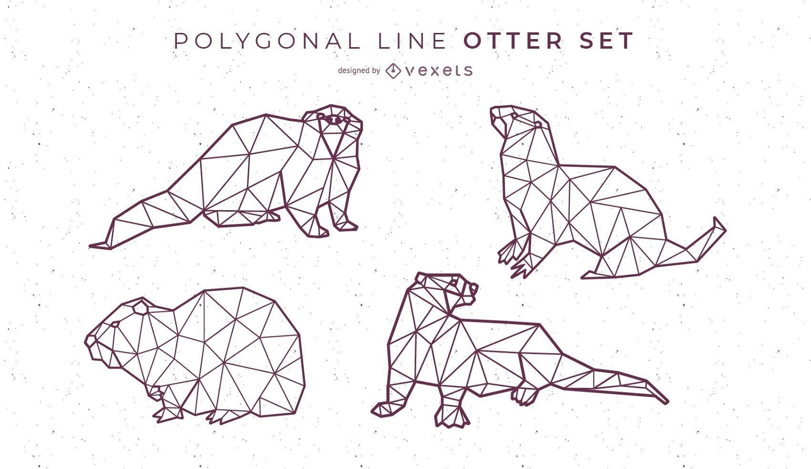Design de lontra de linha poligonal