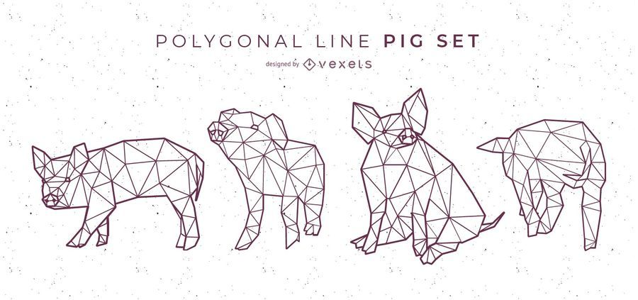 Polygonal Line Pig Set Polygonal Line Pig Set