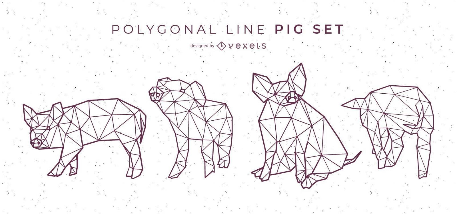 Polygonale Linie Pig Set