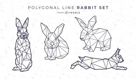 Polygonal Line Rabbit Set