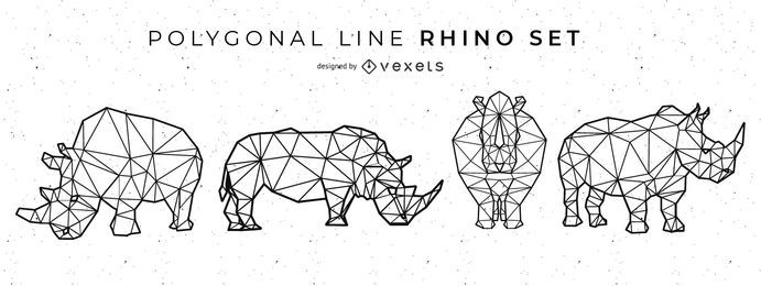 Conjunto de linha poligonal Rhino
