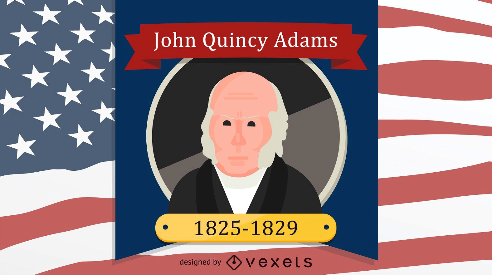 John Quincy Adams Cartoon-Porträt