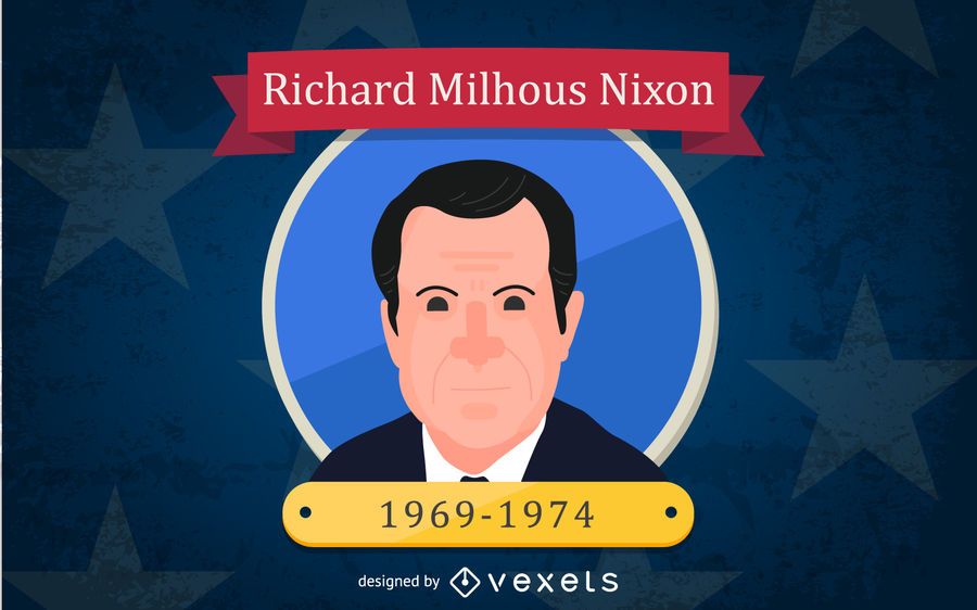 Richard Milhous Nixon Cartoon Illustration Richard Milhous Nixon Cartoon Illustration