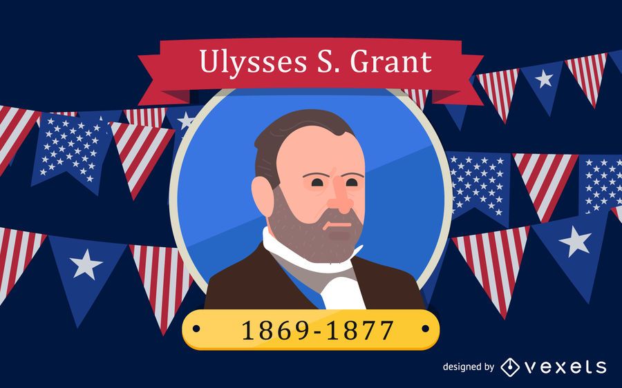 Ulysses S Grant Cartoon Illustration Ulysses S Grant Cartoon Illustration