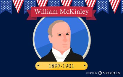 Ilustração de desenho animado de William McKinley