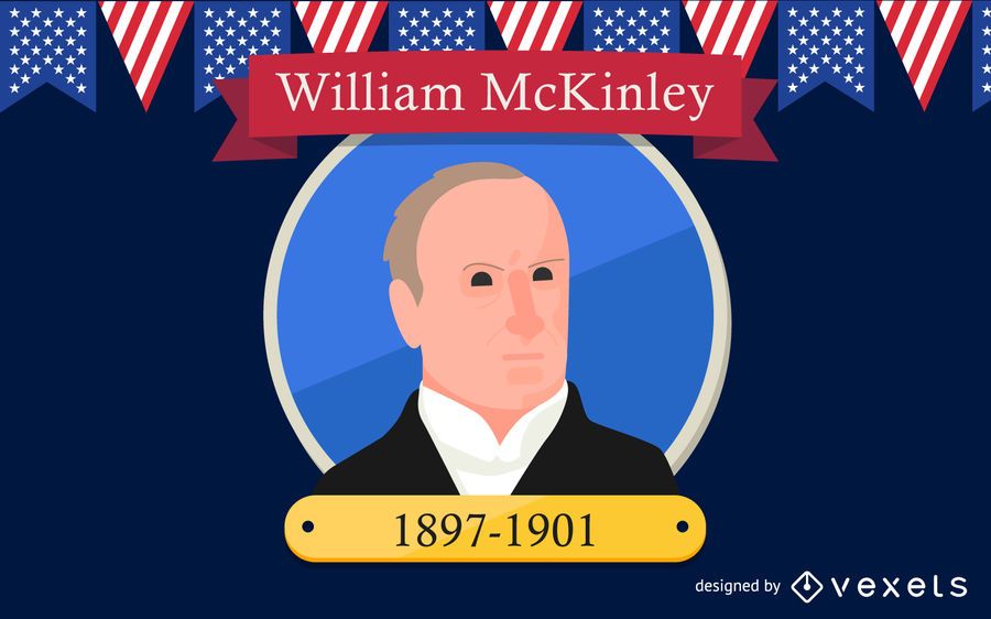 Ilustración de dibujos animados de William McKinley Ilustración de dibujos animados de William McKinley