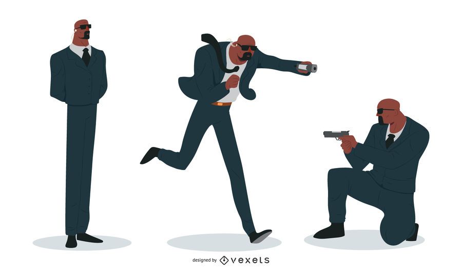 Security Man Vector Set Security Man Vector Set