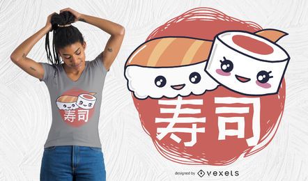 Diseño de camiseta de piezas de sushi Diseño de camiseta de piezas de sushi