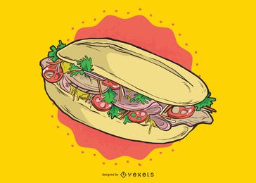Ilustração de sanduíche de clube Ilustração de sanduíche de clube