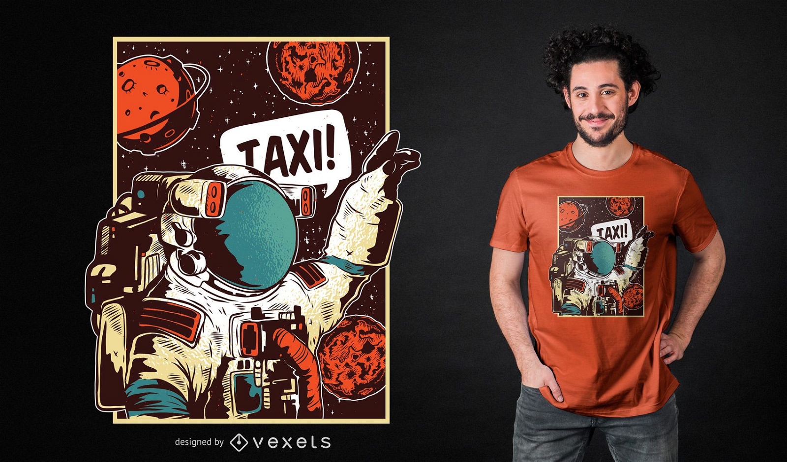 Design de camiseta do passeio espacial