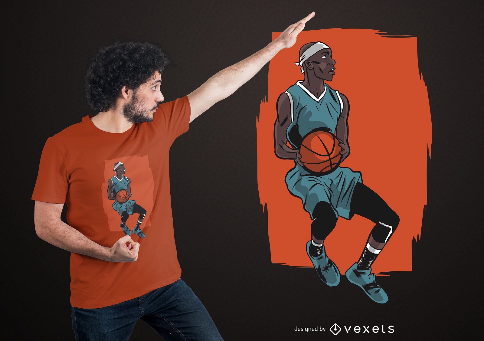 Basketball player t-shirt design