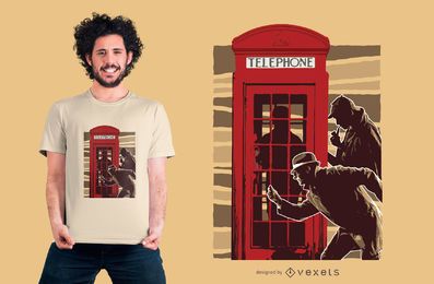 Detectives telephone t-shirt design Detectives telephone t-shirt design
