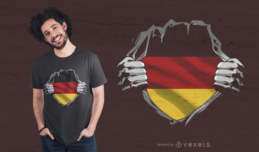 Diseño de camiseta de bandera alemana Diseño de camiseta de bandera alemana
