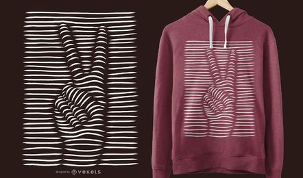 Design de camisetas 3D do sinal de paz