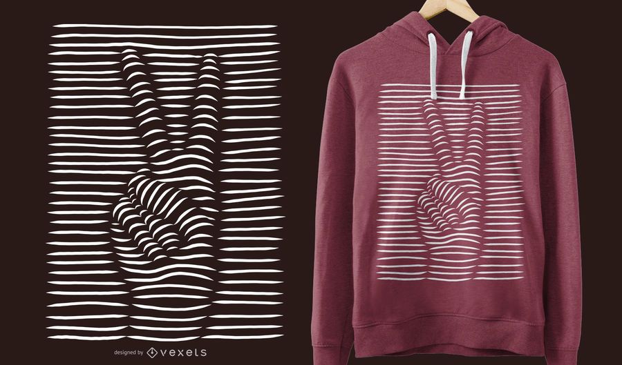 3D Friedenszeichen T-Shirt Design 3D Friedenszeichen T-Shirt Design