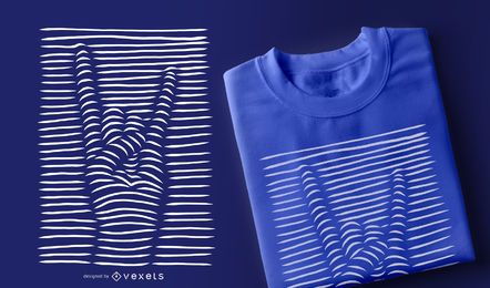 Diseño de camiseta Rock and Roll Hand Sign Diseño de camiseta Rock and Roll Hand Sign