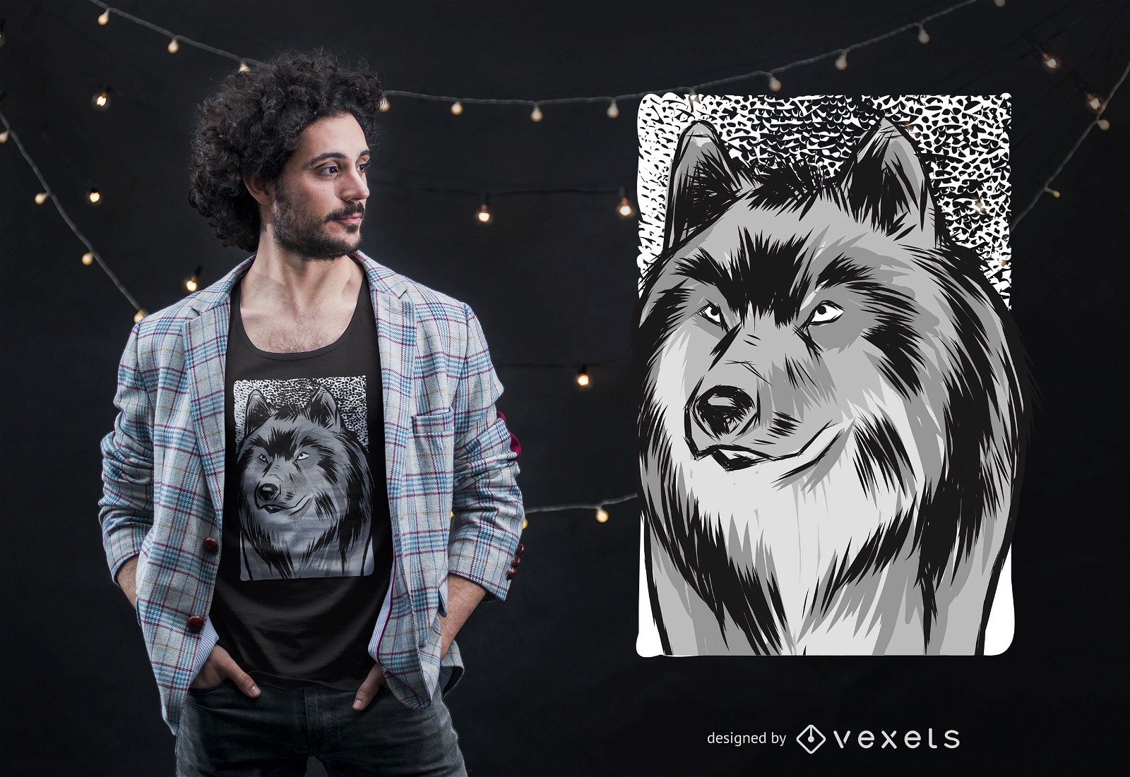 Wolf Sketch T-shirt Design 