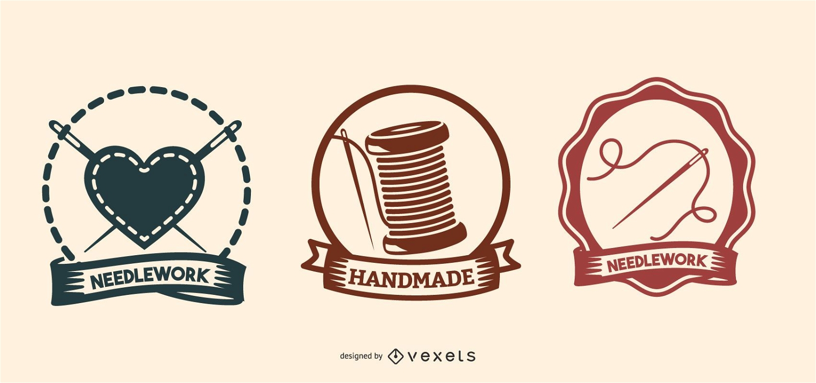 conjunto de logotipos de servicios de aguja