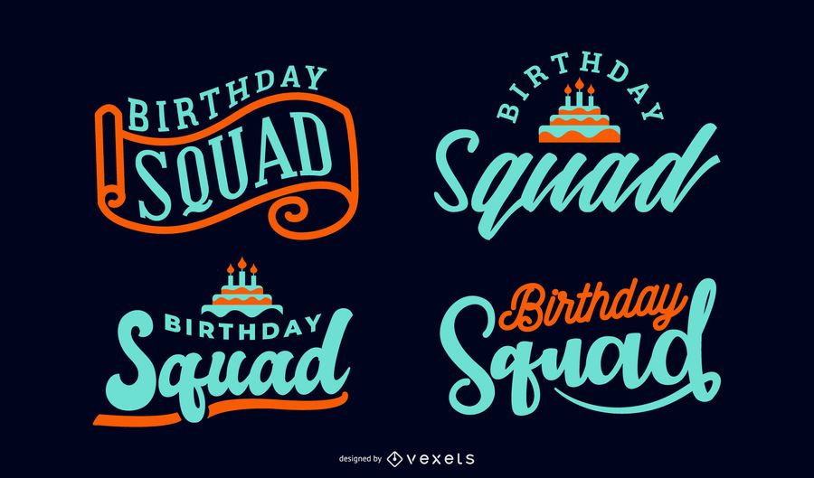 Geburtstag Squad Schriftzug Set Geburtstag Squad Schriftzug Set