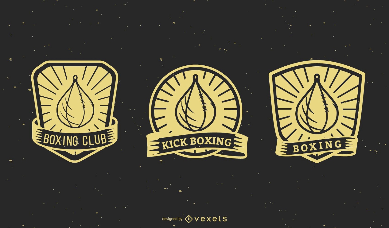 Conjunto de emblemas de boxe