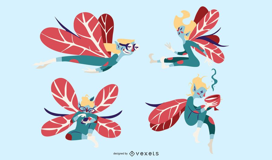 Fairy Illustration Vector Set Fairy Illustration Vector Set