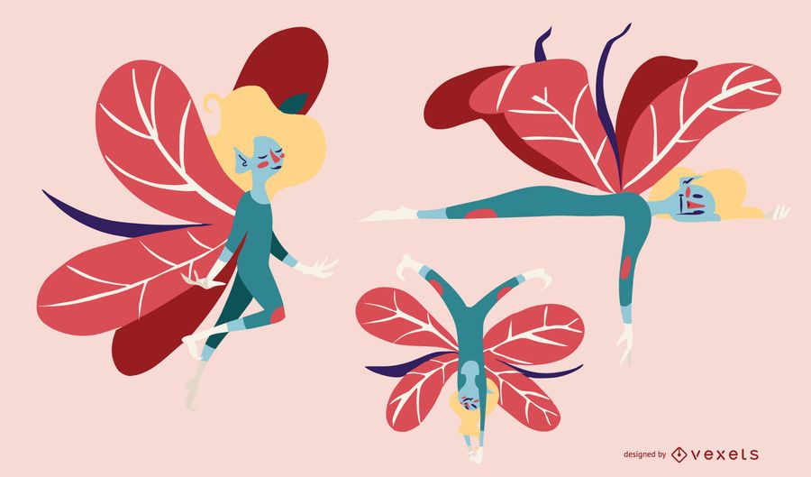 Cute Faeries Vector Set Cute Faeries Vector Set