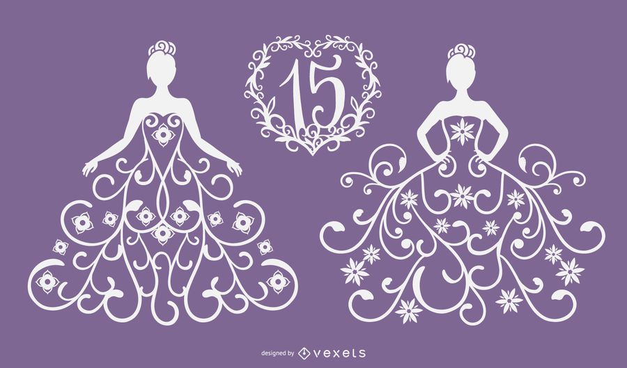 Diseño Vectorial De Quinceañera Papercut Descargar Vector