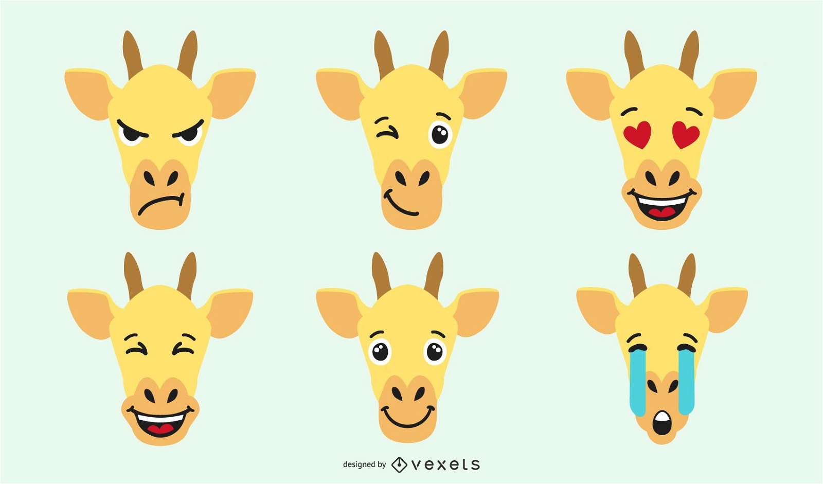 Conjunto de emoji de jirafa
