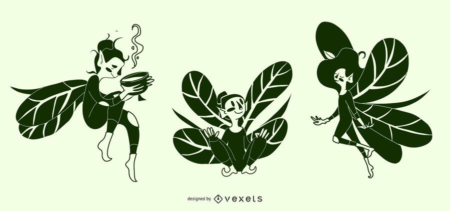 Fairy Silhouette Iluustrations Fairy Silhouette Iluustrations