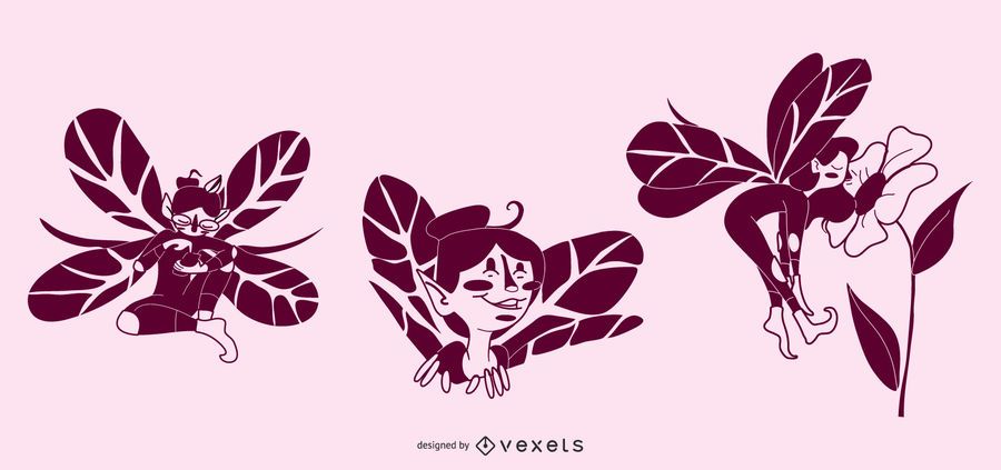 Feliz fada vector set Feliz fada vector set